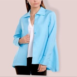 Anne Klein linen top / Jacket blue button down NWT
